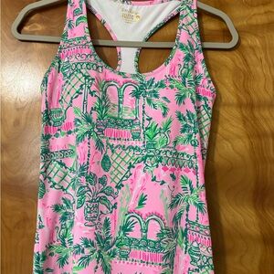 Pink and Green Patterned Lilly Pulitzer Tank Top